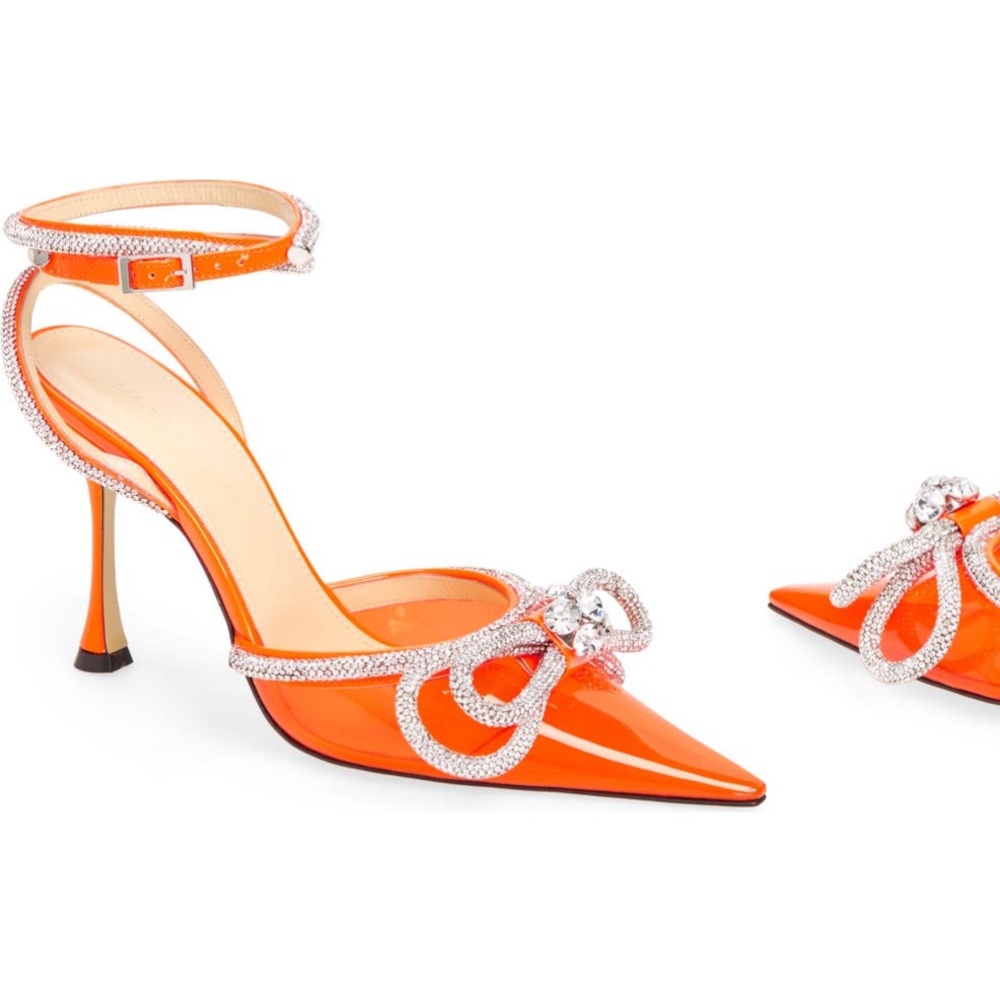 Mach & Mach Crystal Double Bow Pointed Toe Pump - image 1